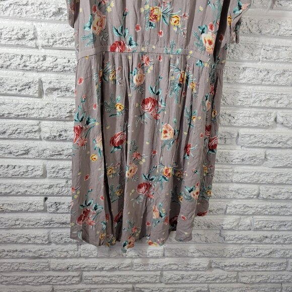 Torrid Womens Dress 0 0X Plus High Low Cold Shoulder Gray Rayon FLO70E - Picture 9 of 12